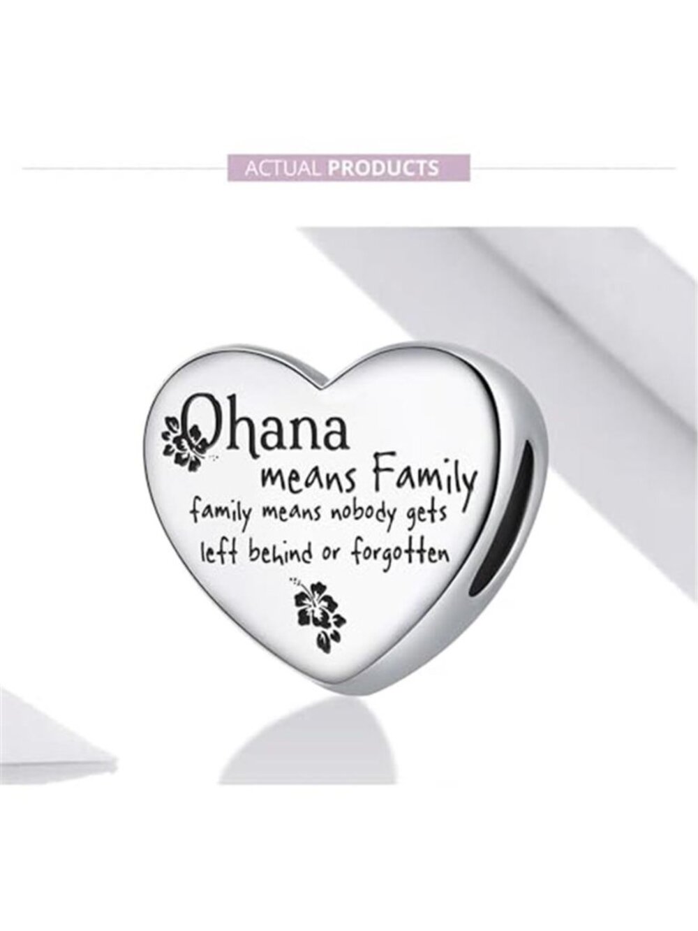 Love Heart Charm Ohana Family Charm Bracelet Pendant Gift Jewelry Women - Picture 4 of 7